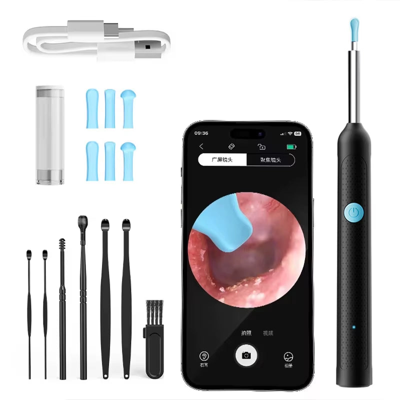 Wireless Wifi Ear Pick Otoscope Camera Borescope Luminous Ear Wax Cleaning Teeth Oral Inspection Health Care Ear Cleaner