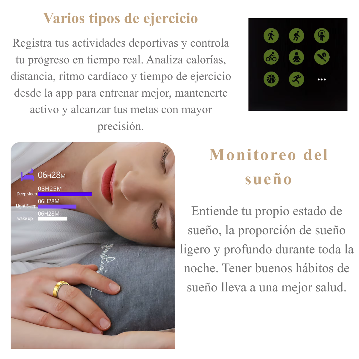 Nuevo Anillo Inteligente R10 (2026) con Estuche de Carga | Monitor de Salud, Sueño y Multideporte | Resistente al Agua 5ATM | Unisex