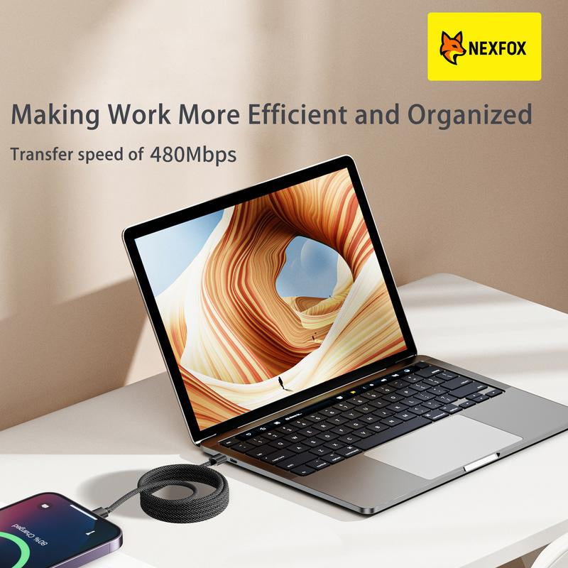 USB-C Android Magnetic Braided Data Android Only Cable - 65W Fast Charging & Data Sync for Phones, Tablets, Laptops (USB a & Type C) - Android Auto