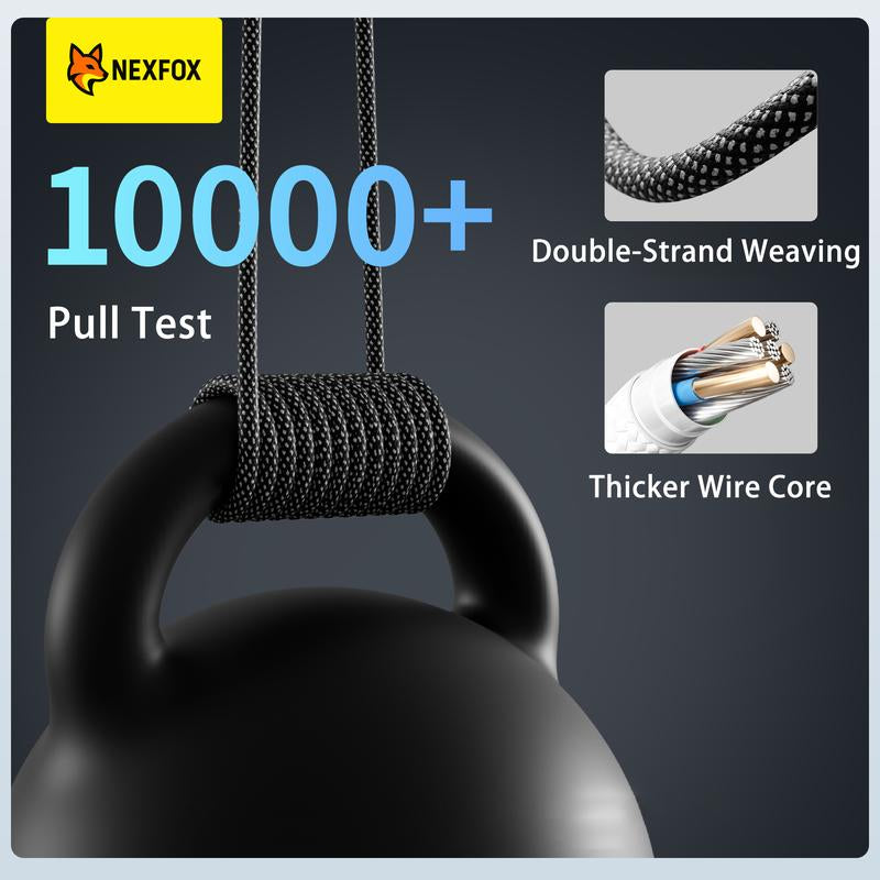 USB-C Android Magnetic Braided Data Android Only Cable - 65W Fast Charging & Data Sync for Phones, Tablets, Laptops (USB a & Type C) - Android Auto