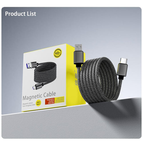 USB-C Android Magnetic Braided Data Android Only Cable - 65W Fast Charging & Data Sync for Phones, Tablets, Laptops (USB a & Type C) - Android Auto